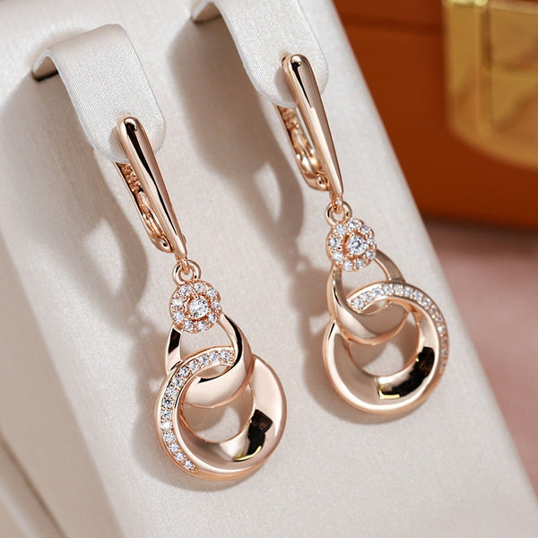 Luxury Round Pendant Zircon Earrings