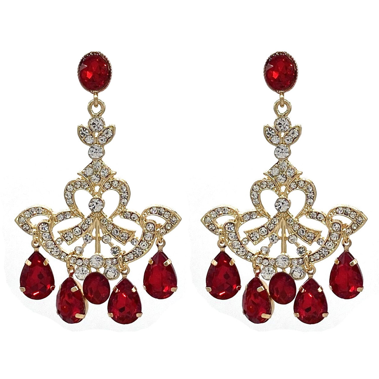 New Trendy Crystal Rhinestone Alloy Dangle Earrings for Women