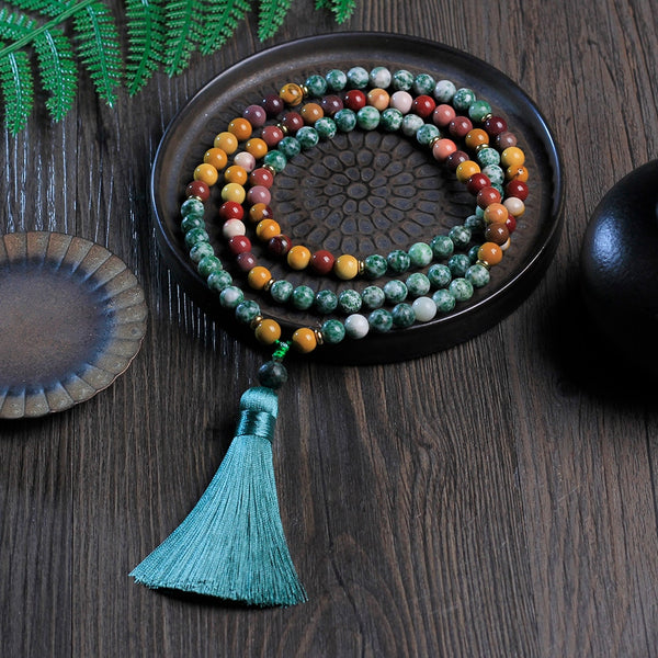 108 Mala Beaded Tassel Necklace