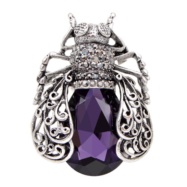 3 Colors Choose Crystal Bug Brooches for Women