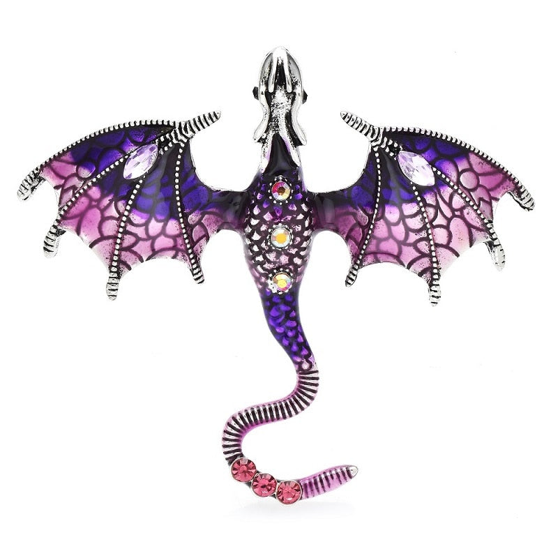 Enamel Dragon Brooches For Women Men