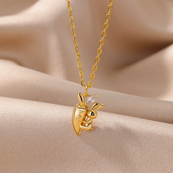 Fashion Animal Stainless Steel Gold Color Necklace For Women