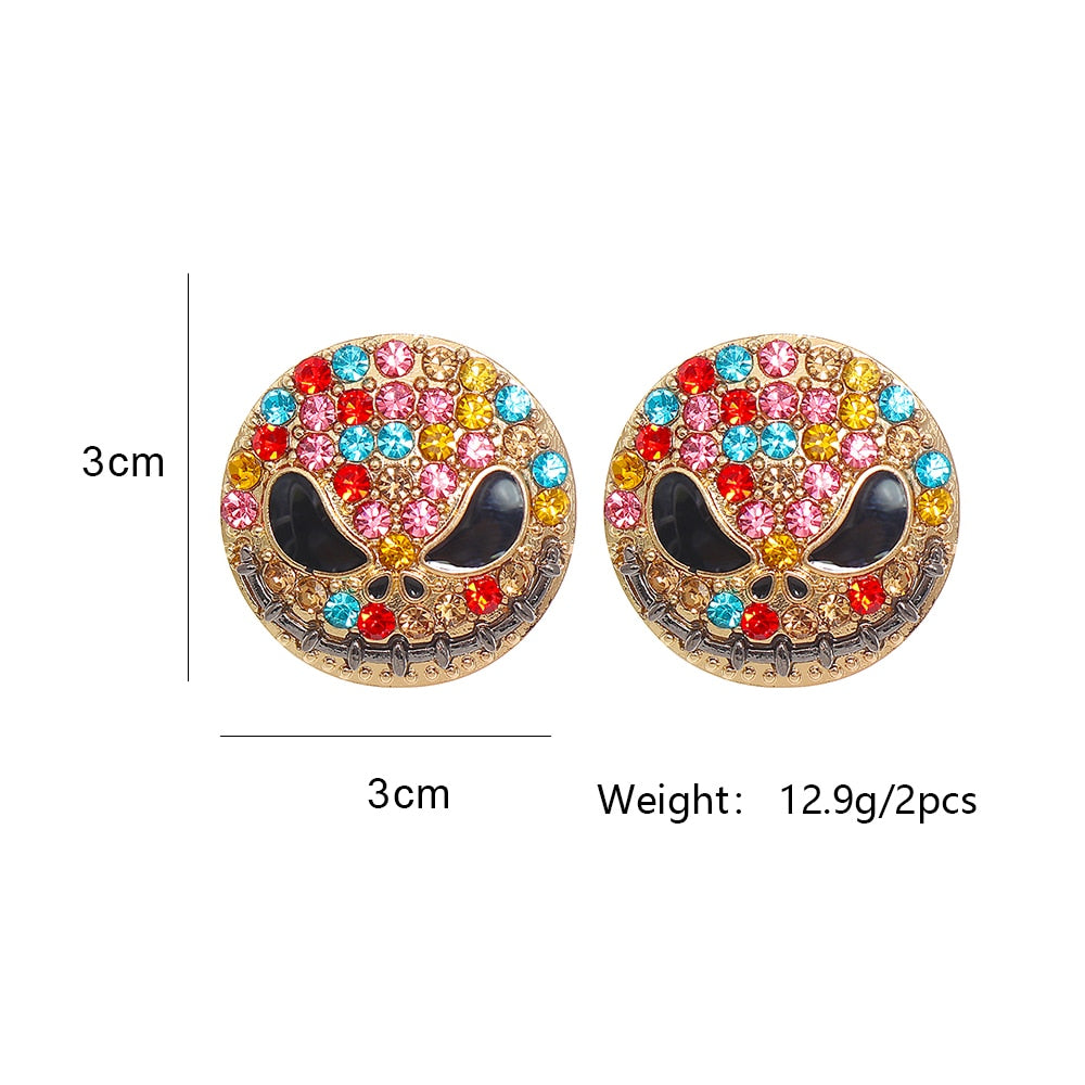 Rhinestone Cartoon Game Cartoon Earrings Crystal Drop Snow Monster Earring