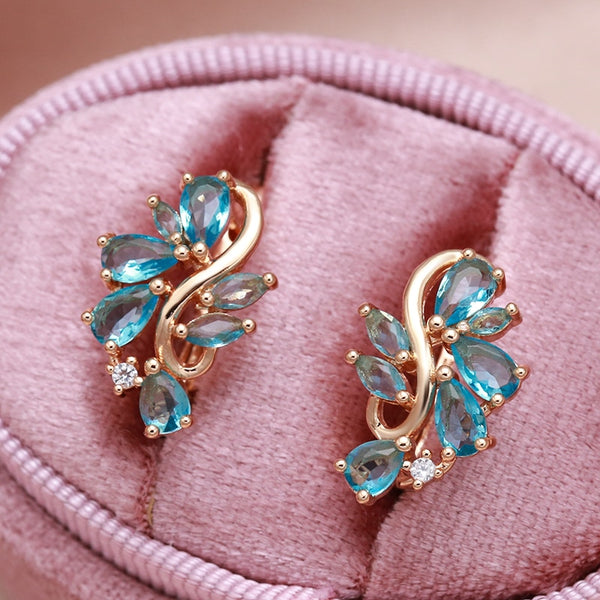 New Personality Bright Blue Zircon Earrings