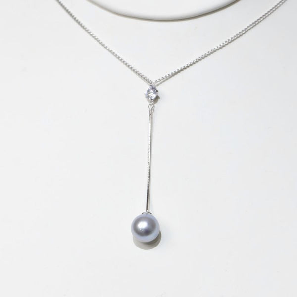 Simple Classic 7-8MM Akoya Seawater Grey Blue Pearls Pendant Fashion For Women