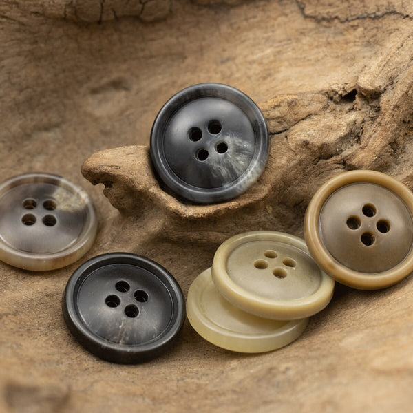 Casual Retro Horn Imitation Urea Buttons Suit Button for Clothing DIY Brown