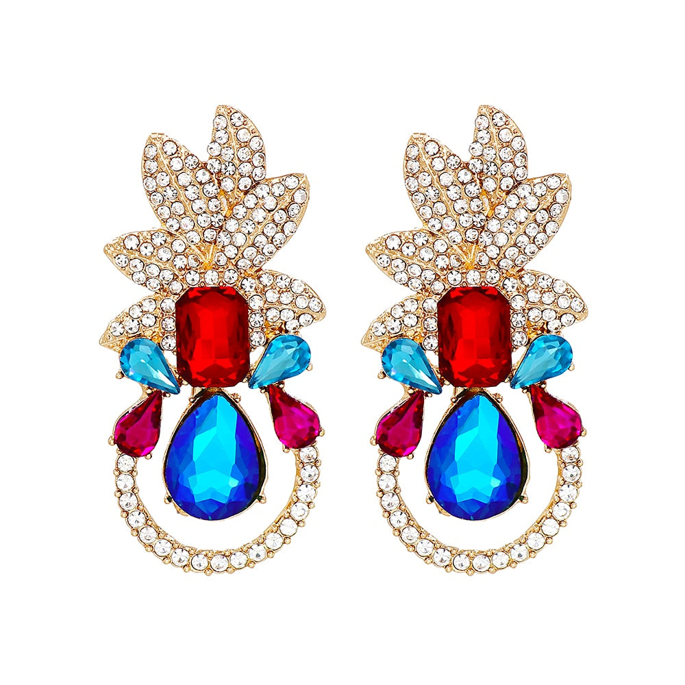 New Colorful Statement Earrings Mix Crystal Earring For Women