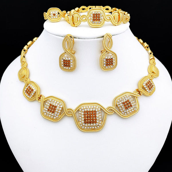 Ladies Jewelry Set Woman Necklace Earrings Nigeria Bridal Jewelry Wedding Party Gift