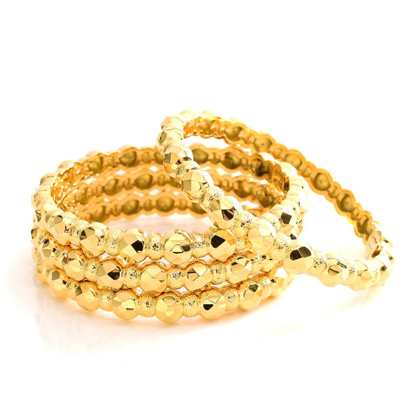 24K 4pcs/Set Dubai Gold Color African Bridal Wedding Openable Bangle For Women