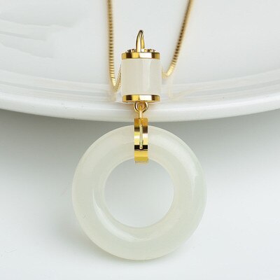 Designer original new natural Hetian jade ring pendant necklace