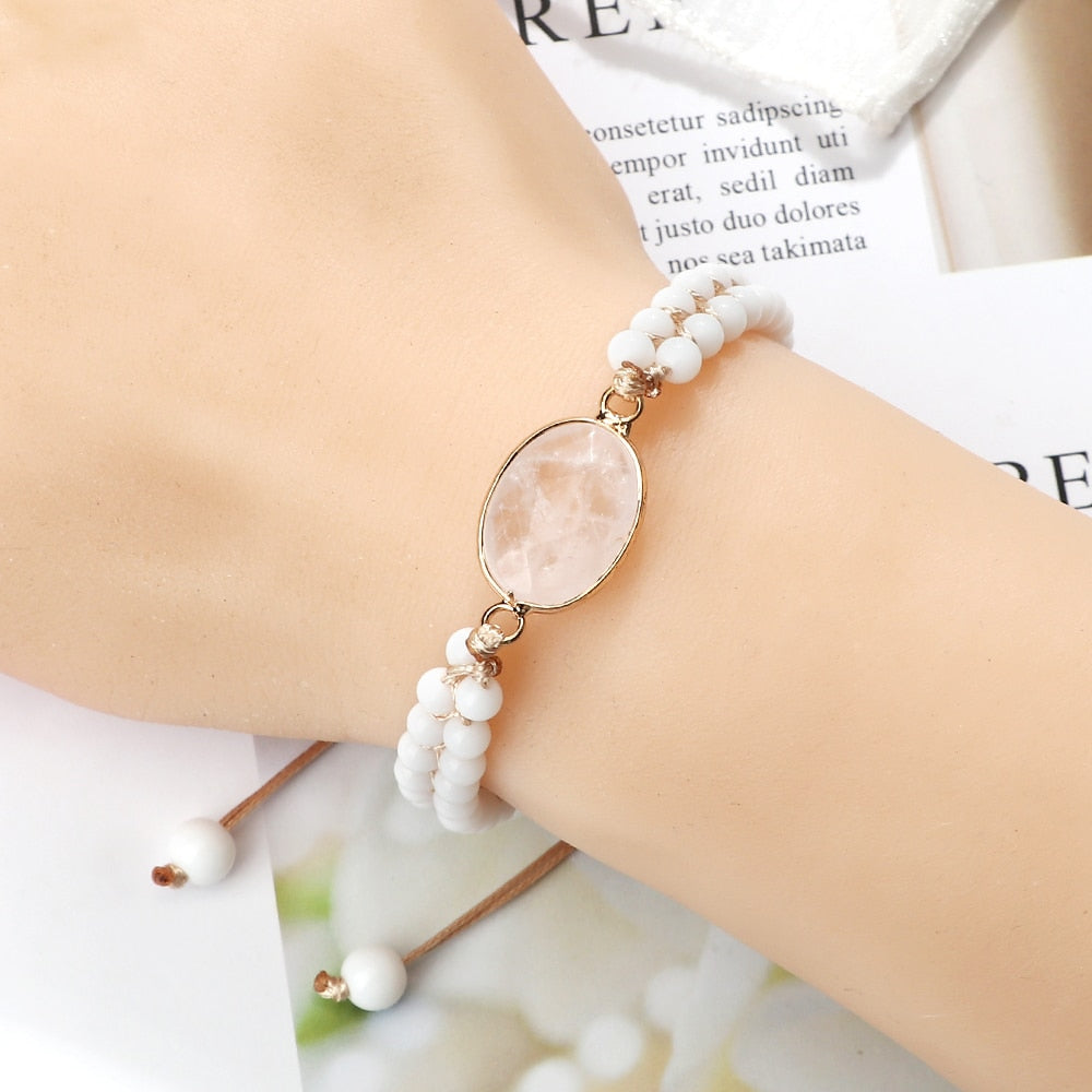 4mm Mini Natural White Howlite Stone Bracelets For Women Men