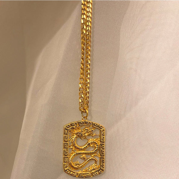 Necklace for Women Men Chain On The Neck Auspiciou Lucky Dragon Pendant