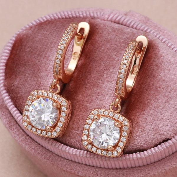 Charm Zircon Long Pendant Earrings