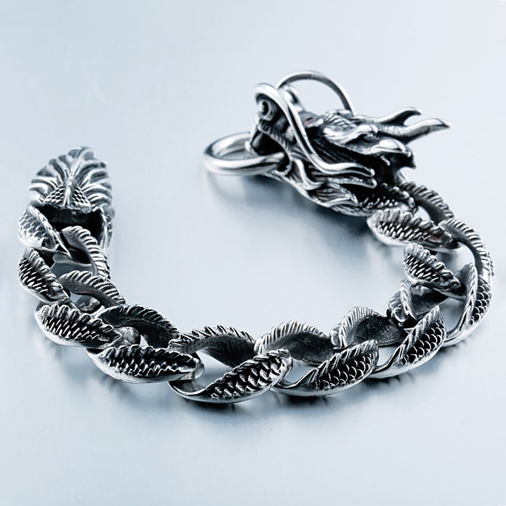 Vintage Personality Dragon Head Dragon Scale Bracelet For Men Women