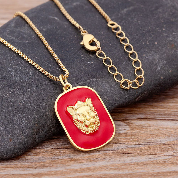 Classic Crown Lion King Animal Pendant Men's Chain Choker Fashion Necklace For Women