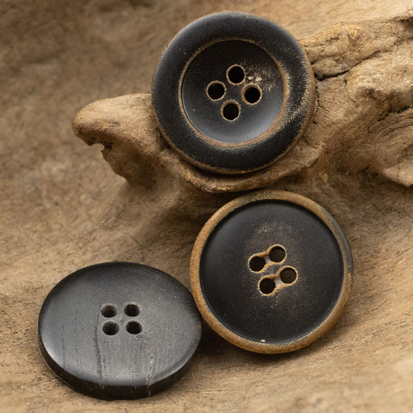 Retro Scorched Black Buttons For Clothing Jacket Suit Coat Blazer Sewing Accessories