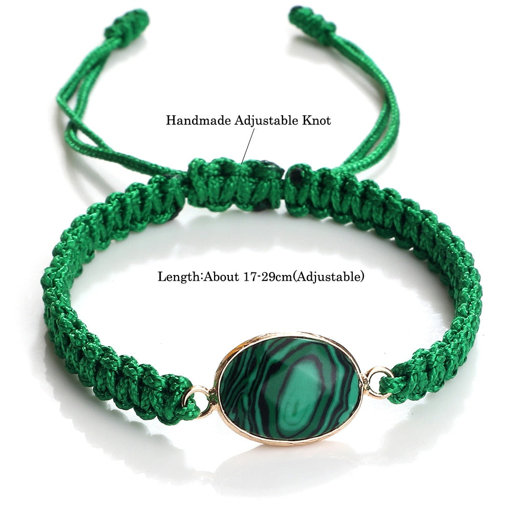 Green Malachite Stone Pendant Prayer Bracelets For Women Men