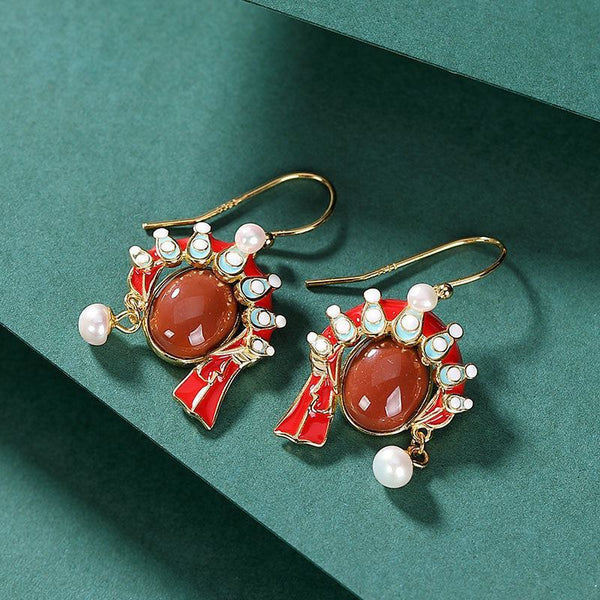 red tourmaline Exquisite Court style earings for women