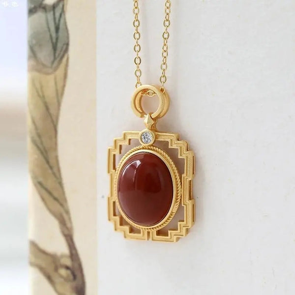 niche design diamond hollow palace style ladies necklace pendant