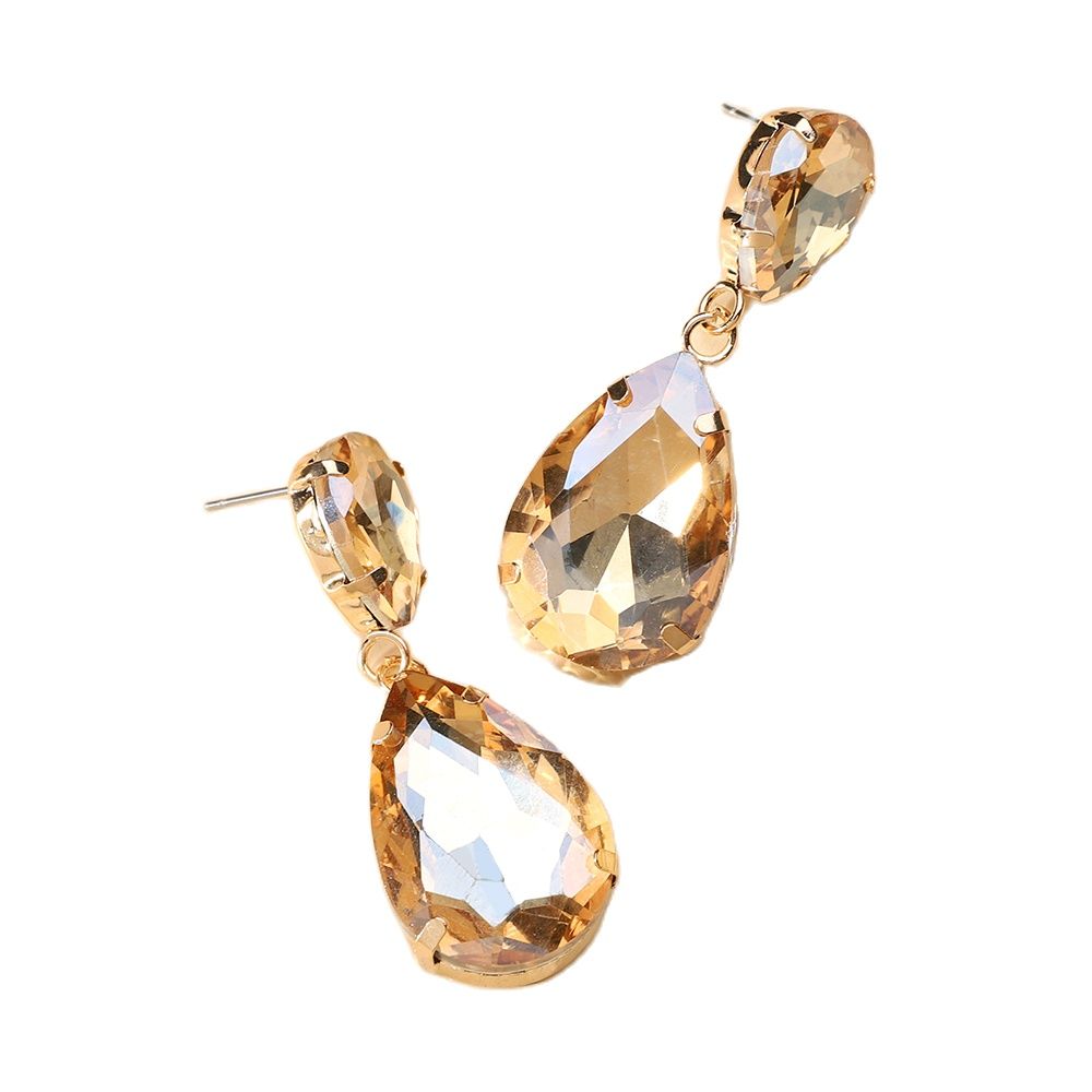 Fashion Water Drop Glass Dangle Earrings For Women