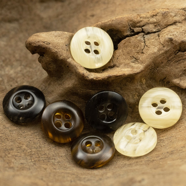 12pcs White Amber Henry Shirt Buttons