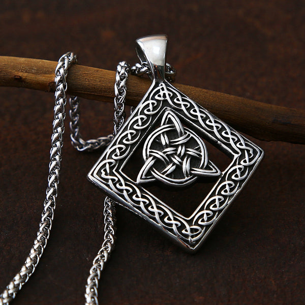 Vintage Viking Odin Rune Necklace Men For Chain Punk Stainless Steel Celtics Knot Necklace Pendant