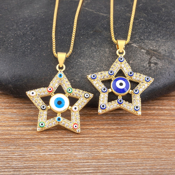 Turkey Fashion Evil Eye Necklace Star Shape Pendant