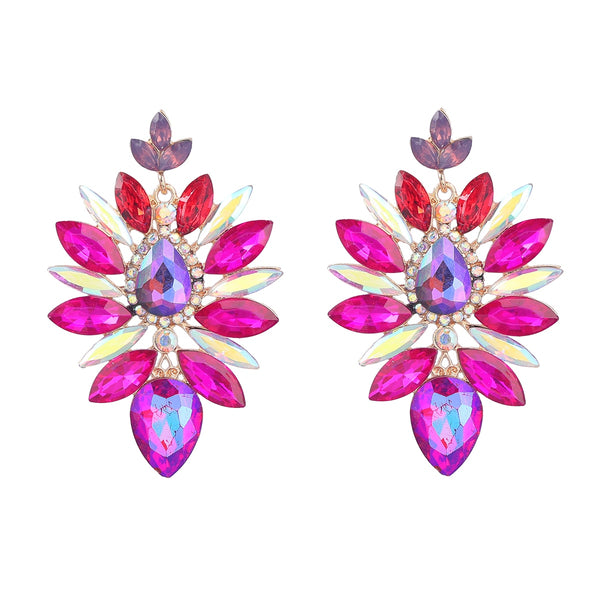 Fashion Metal Rhinestone Geometric Earrings for Women