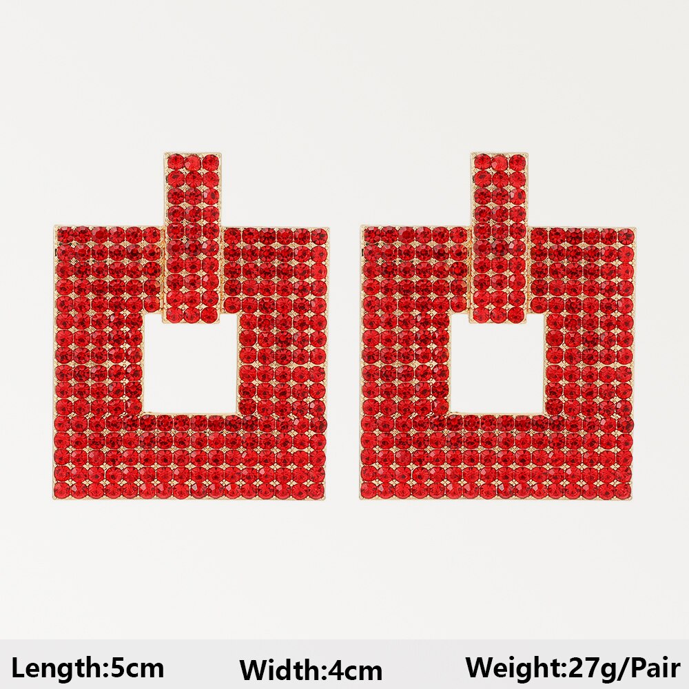 Red Dangle Drop Earrings For Women