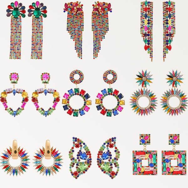 Bohemian Multicolored Long Dangle Earrings For Women