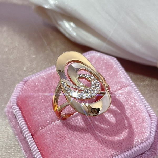 New Fashion 585 Rose Gold Big Rings for Women