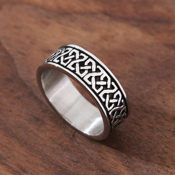 Vintage Nordic Stainless Steel Celtics Knot Ring Men Women Punk Viking Ring