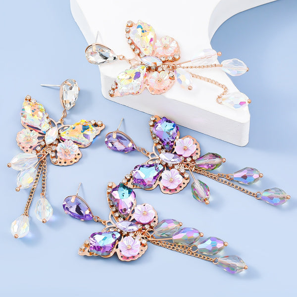 Fashion Metal Butterfly Resin Earrings Women