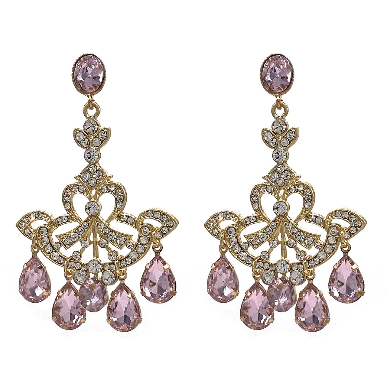 New Trendy Crystal Rhinestone Alloy Dangle Earrings for Women