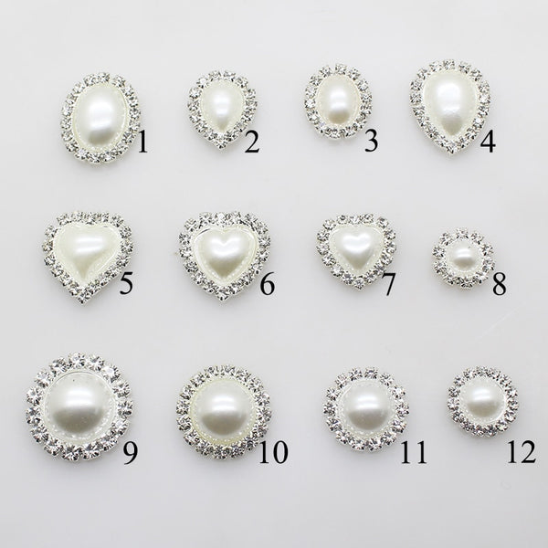 New Fashion 10pcs/lot  Rhinestone Pearl Snap Button