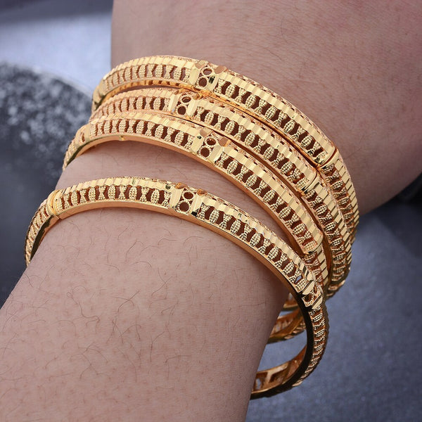 Bangles Ethiopian Gold Color Bangle For Women Dubai Bride Wedding Bracelets