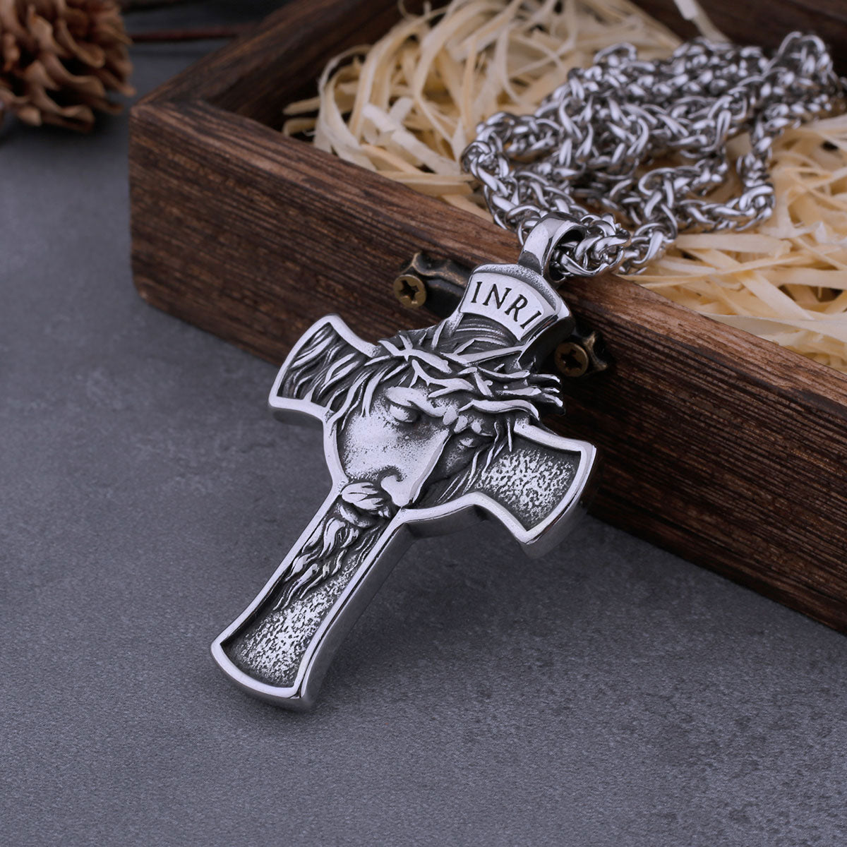 316L Jesus Necklace Men's Classic Creative Exorcist Cross Pendant