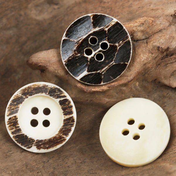 6pcs Natural White Bone Buttons Heavy Sewing Supplies DIY  Button