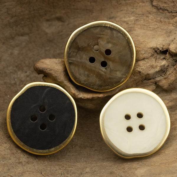 Plain Gold Edge Button For Men Clothing Sewing Accessories Suit