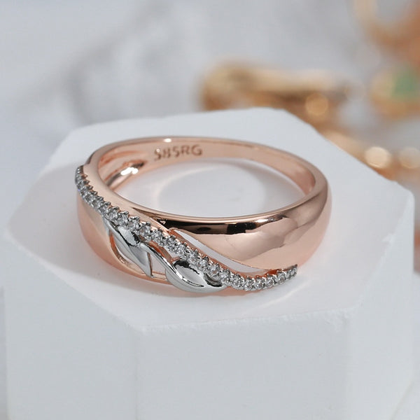 Luxury Silver Color Leaf With Zircon Women Rings