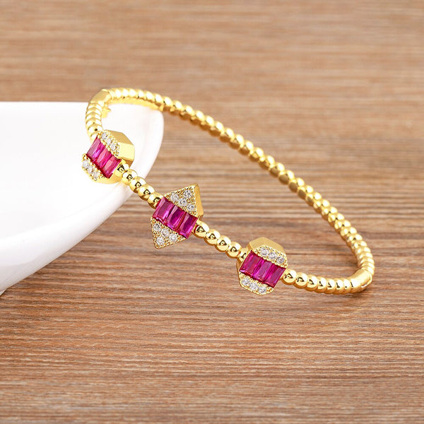 Ins Popular Light Luxury Bright Zircon Bangles Women