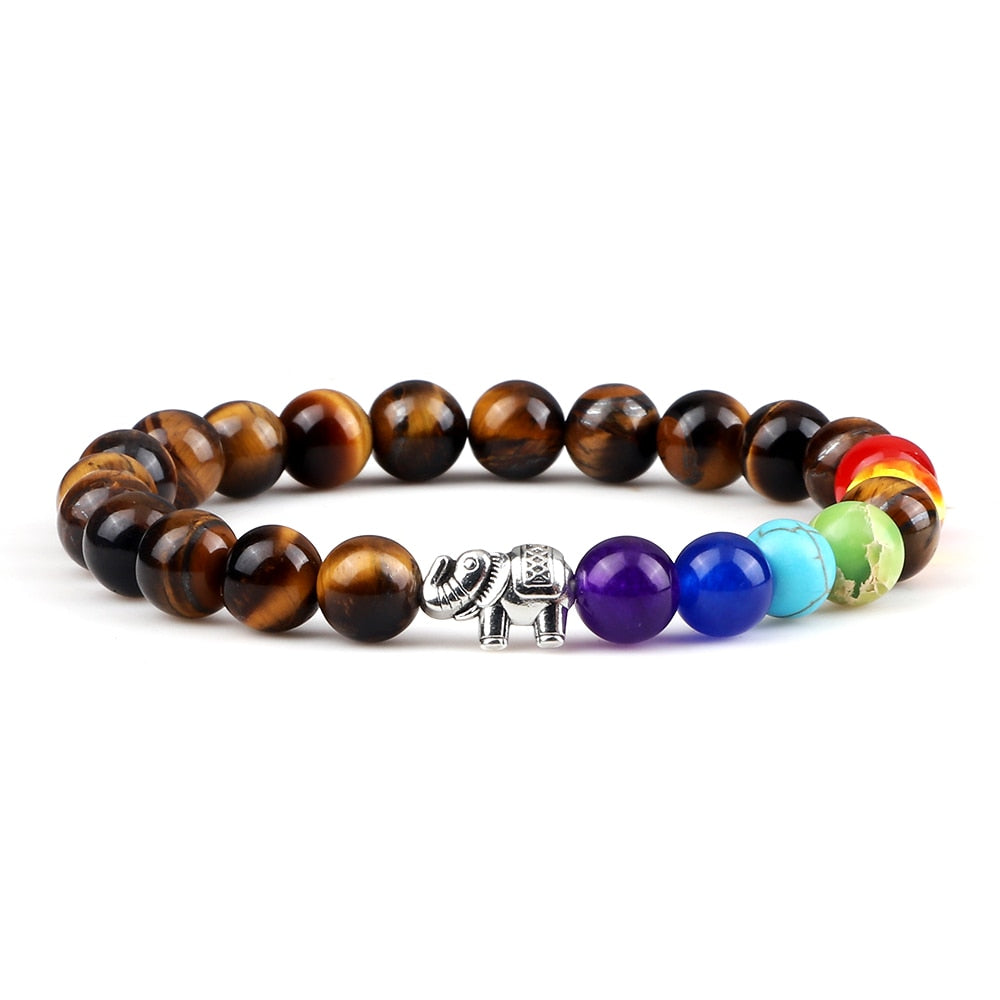 Classic 7 Chakra Reiki Healing Bracelets Buddha Head Charm Bracelet For Women Men