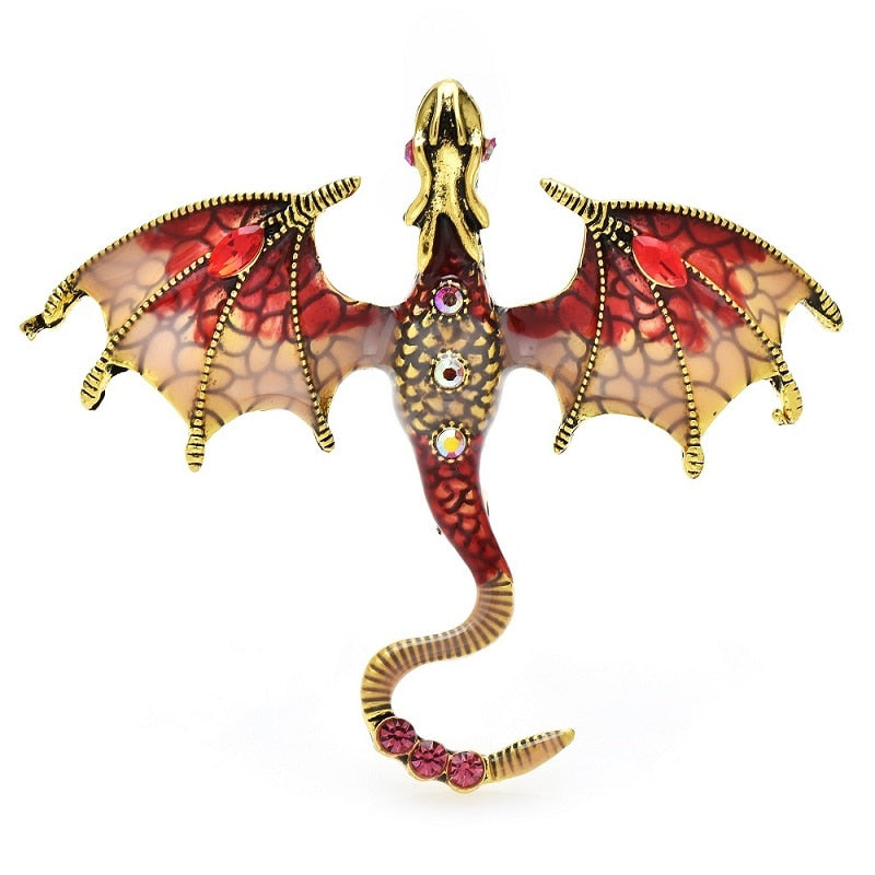 Enamel Dragon Brooches For Women Men