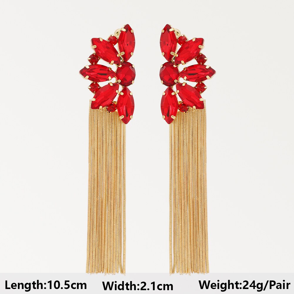 Red Dangle Drop Earrings For Women