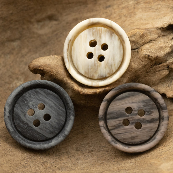 10pcs Wood Texture Polyester Buttons