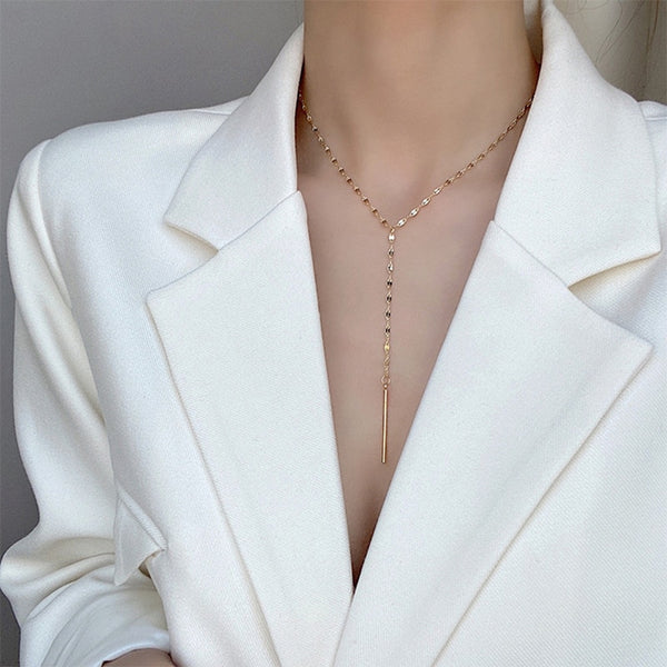 Luxury Stainless Steel Pendant Choker Necklace for Women