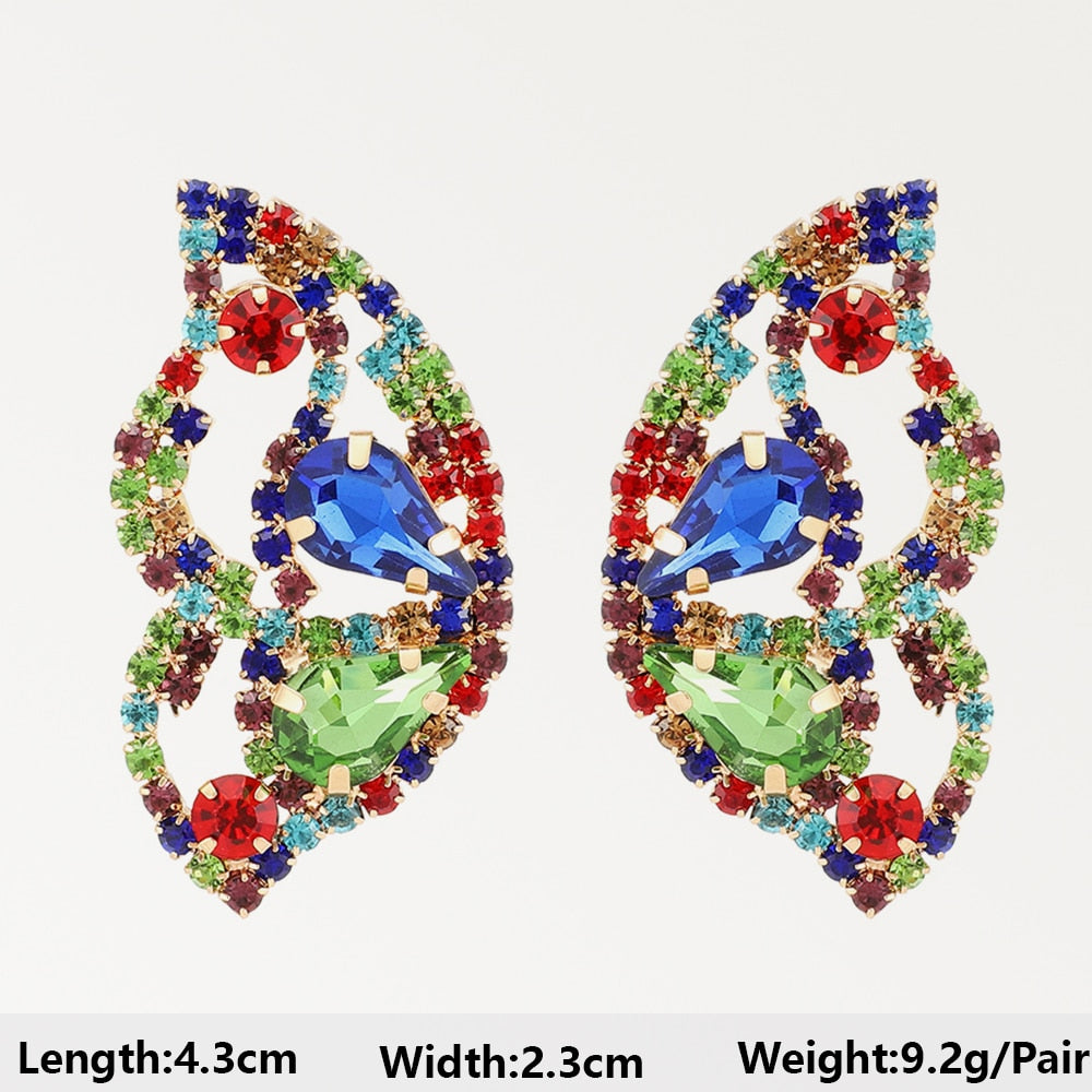 Summer Beach Beads Crystal Geometric Dangle Earrings For Women