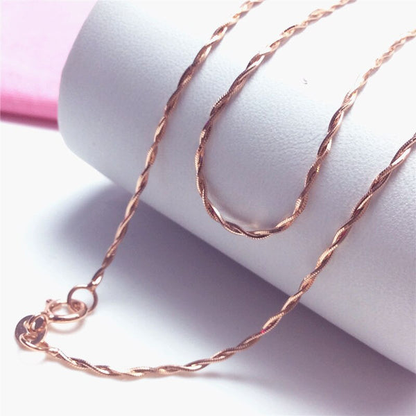 585 Purple Gold Simple Double Braided Chain necklaces