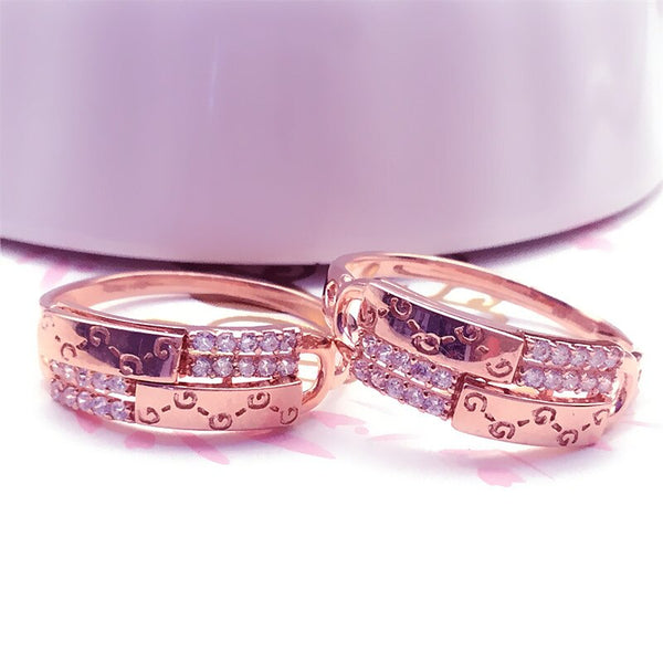 585 Purple Gold Glossy Rings for Women