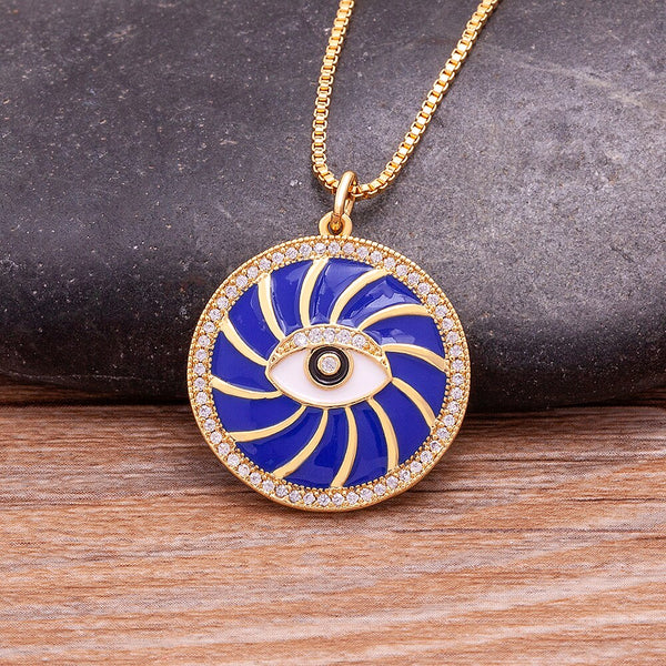 Classic Turkish Vintage Evil Eye Pendant Necklace